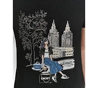 Dkny Women's Bow Bridge Conversational Crewneck Tee