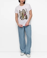 Dkny Women's Fifth Avenue Conversation Crewneck Tee