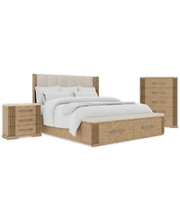 Frandlyn 3-Pc. King Bedroom Set (Storage Bed, Chest & Stone Top Nightstand)