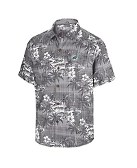 Tommy Bahama Men's Black Miami Dolphins Coconut Point Isla Palmetta Camp Button-Up Shirt