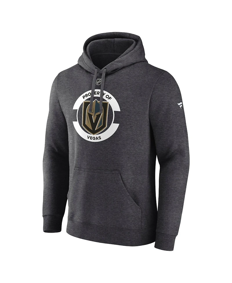 Fanatics Men's Heather Charcoal Vegas Golden Knights Authentic Pro Core Secondary Fleece Pullover Hoodie