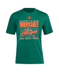 Adidas Men's Green Miami Hurricanes Locker Swish Tri-Blend T-Shirt