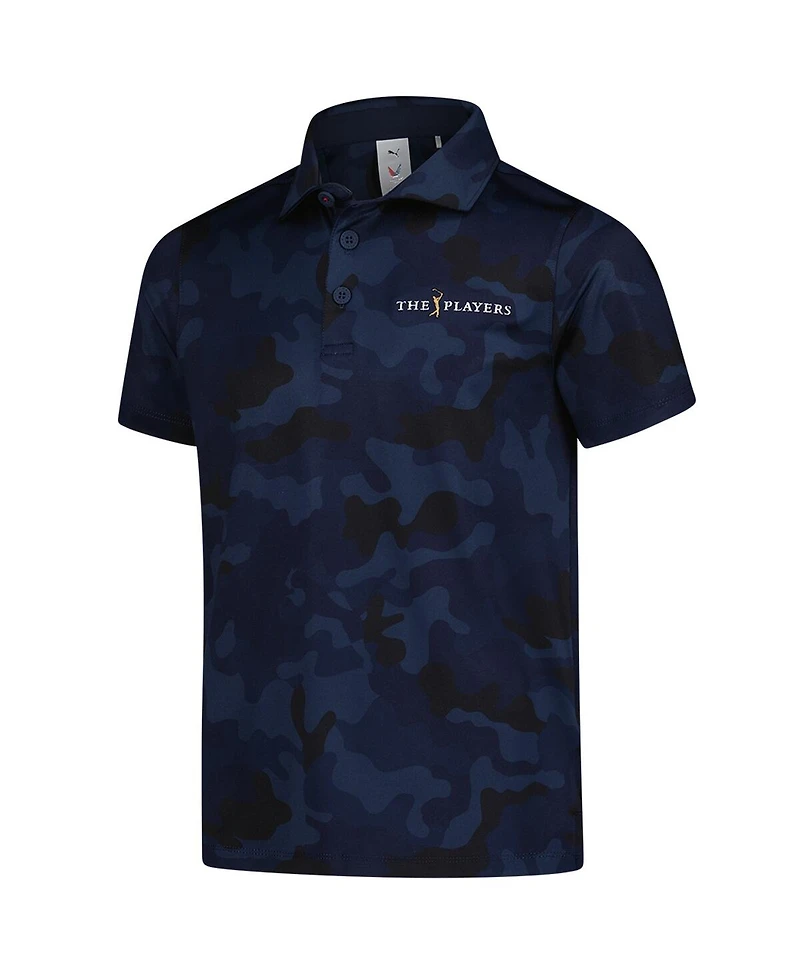 Puma Big Boys and Girls Navy The Players Mattr Volition Camo Polo Shirt