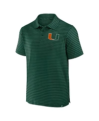 Fanatics Men's Green Miami Hurricanes Victory Calls Stripe Polo Shirt