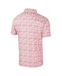 Colosseum Men's Red Houston Cougars It's Time Allover Print Polo Shirt