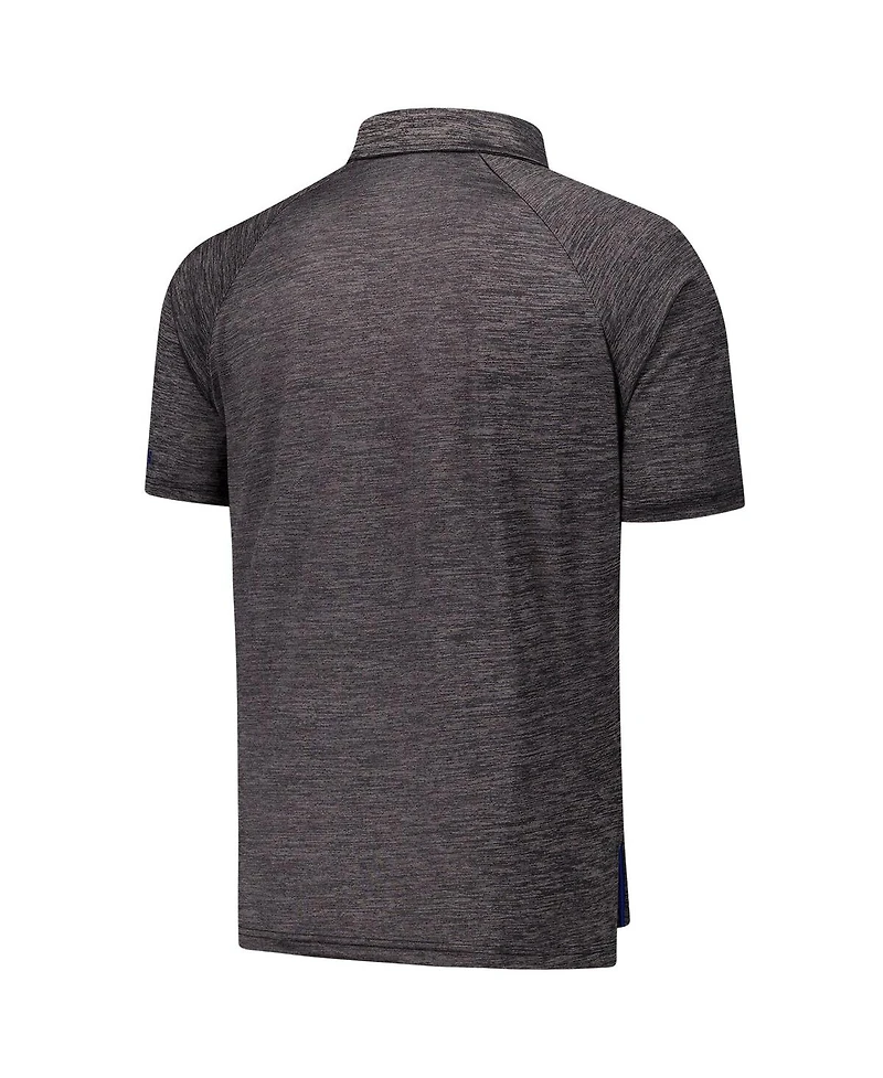 Colosseum Men's Heather Charcoal Duke Blue Devils Down Swing Raglan Team Polo Shirt