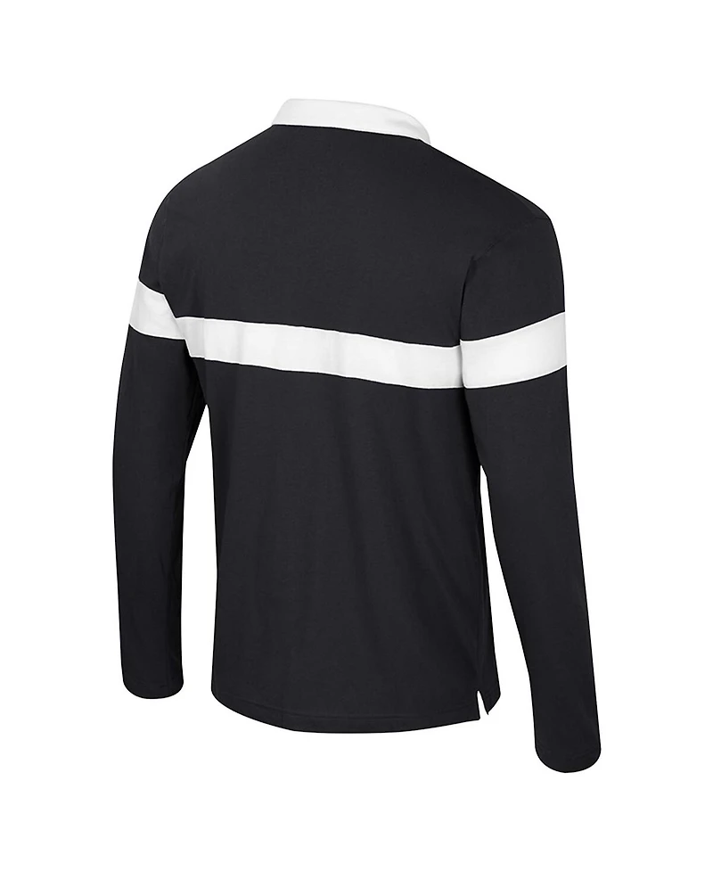 Colosseum Men's Black Purdue Boilermakers Too Cool for School Long Sleeve Polo Shirt
