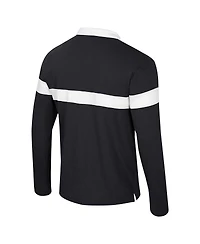 Colosseum Men's Black Purdue Boilermakers Too Cool for School Long Sleeve Polo Shirt
