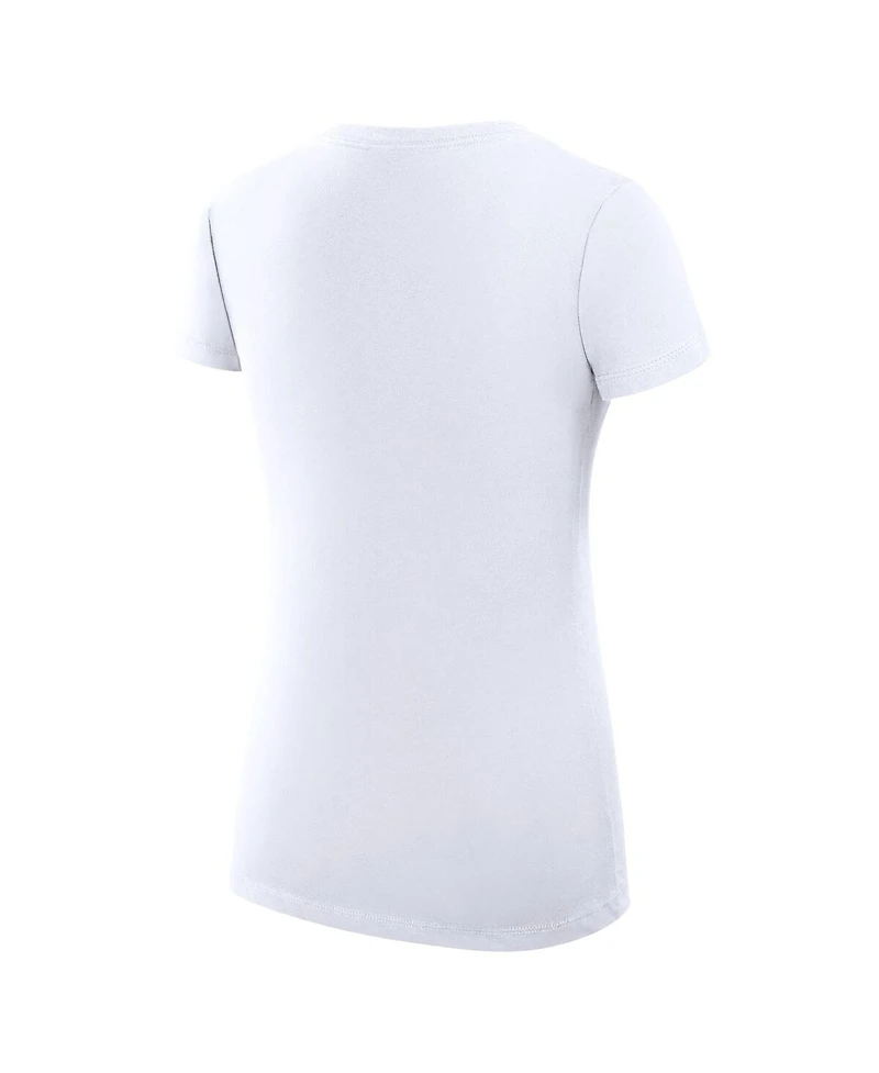 G-iii 4Her by Carl Banks Women's White Detroit Tigers Collage Team Graphic V-Neck Fitted T-Shirt