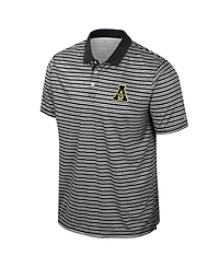 Colosseum Men's Black Appalachian State Mountaineers Striped Polo Shirt