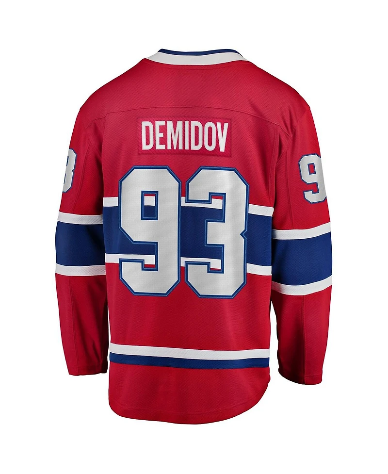 Fanatics Men's Ivan Demidov Red Montreal Canadiens Home Breakaway Jersey