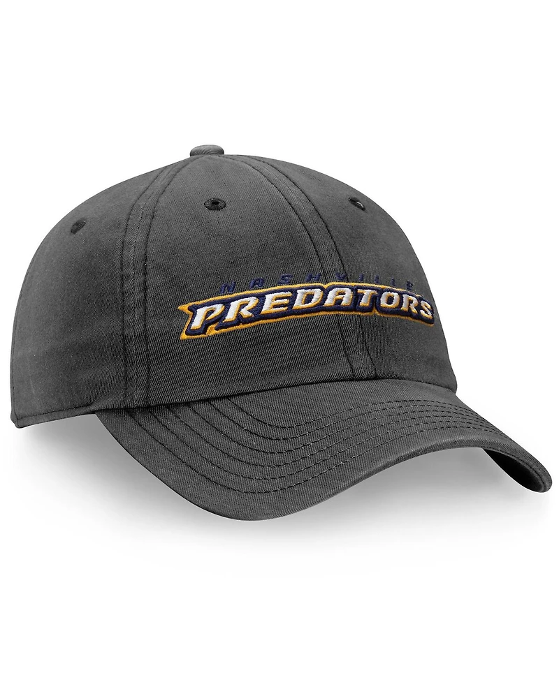 Fanatics Men's Charcoal Nashville Predators Wordmark Core Fundamental Adjustable Hat