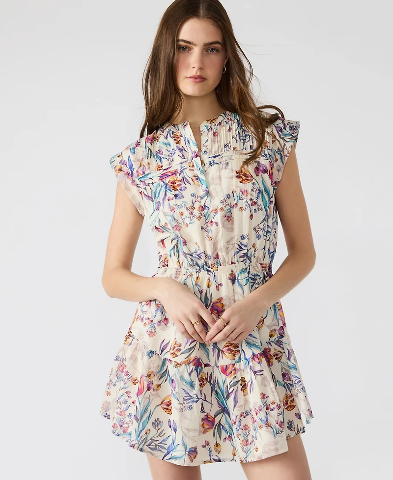 Steve Madden Women's Pleated Ruffle-Hem Mini Dress