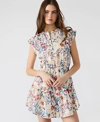 Steve Madden Women's Pleated Ruffle-Hem Mini Dress
