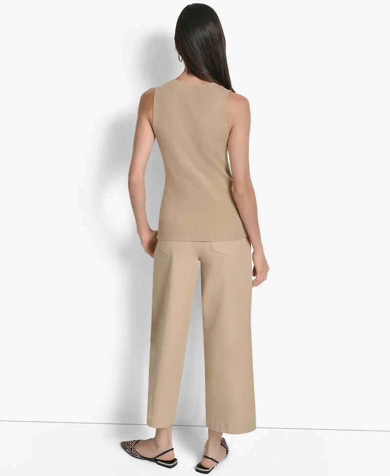 Dkny Women's Two-Way Zipper Sleeveless Sweater