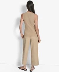 Dkny Women's Two-Way Zipper Sleeveless Sweater