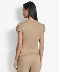 Dkny Women's Weathered Twill Square-Neck Top