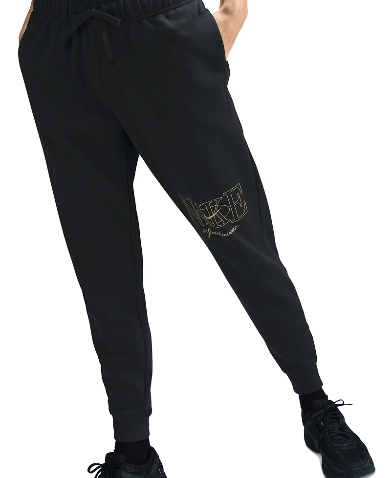 Nike Women's Mid-Rise Club Fleece Shine Joggers