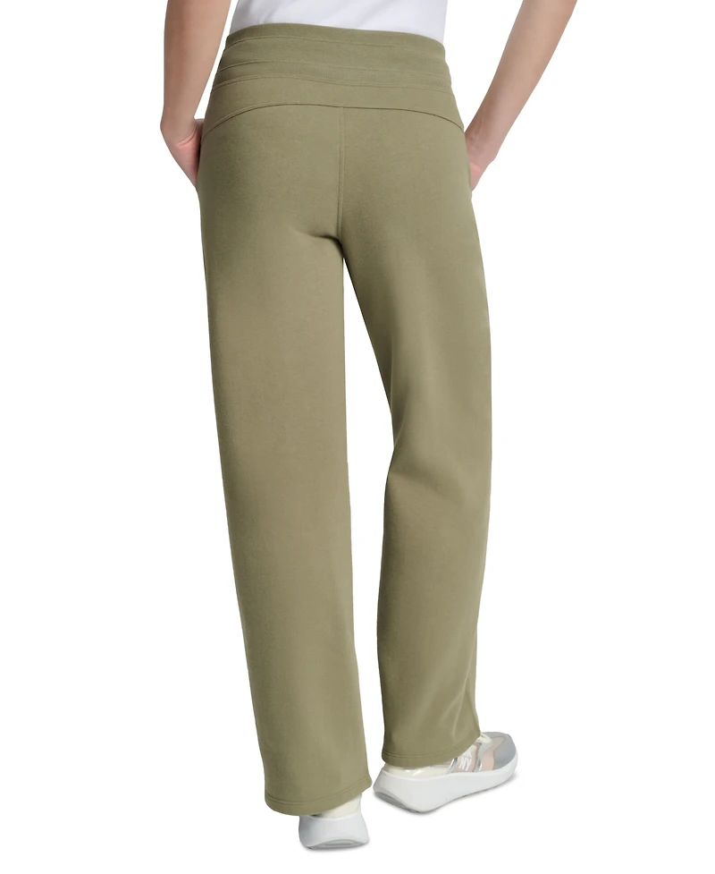 Dkny Sport Women's Studded-Logo Wide-Leg Pants