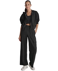 Dkny Sport Women's Drop-Shoulder High-Line Zip Scuba Hoodie