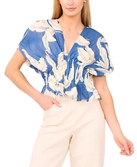 Parker Women's The Hallie Linen-Blend Pintucked Top