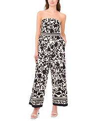 Msk Women's Strapless Straight-Leg Jumpsuit