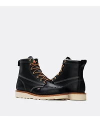 Thorogood Men's American Heritage 6" Black Moc Toe Work Boots for Men