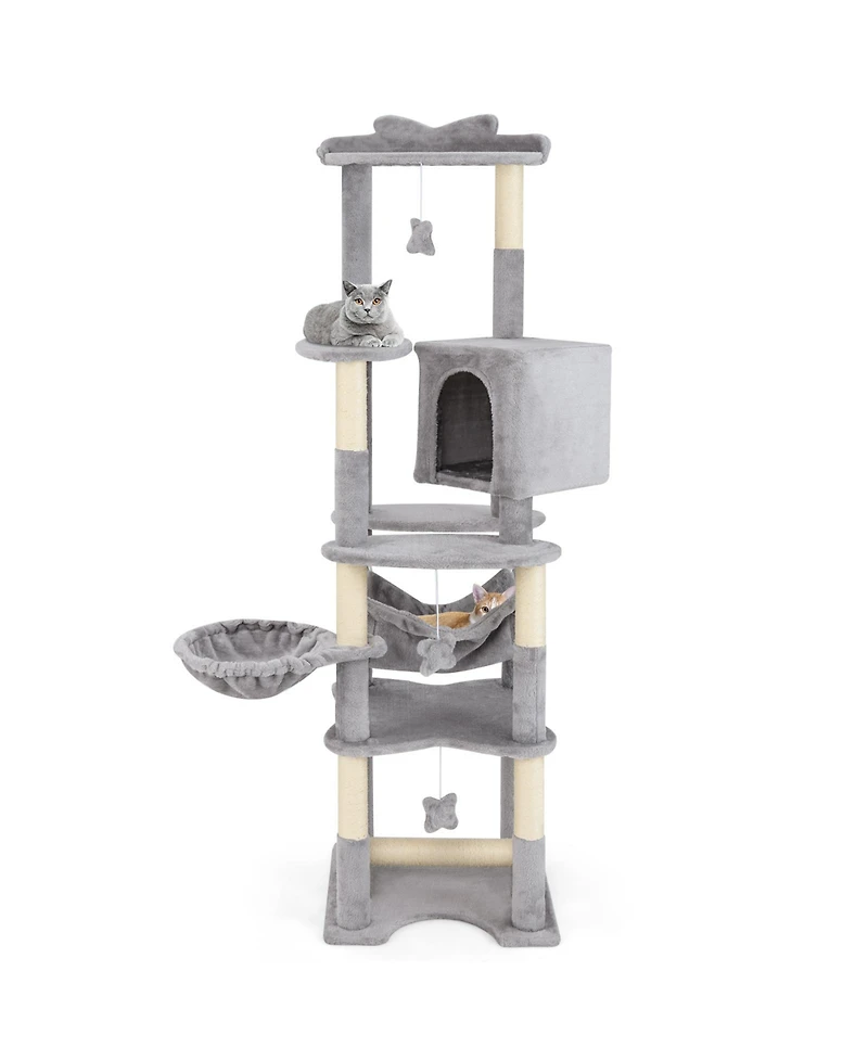 69 Inch Multi-level Cat Tree with Top Perch and Cozy Condo