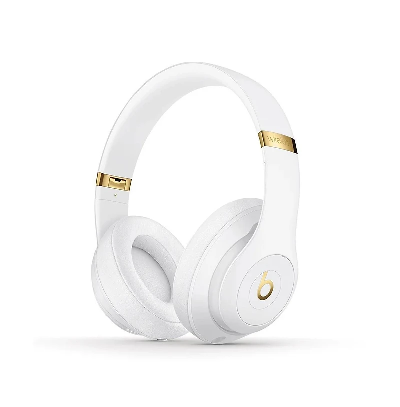 Beats Studio 3 Wireless Over-Ear Noise Cancelling Headphones with Usb C Wall Adapter Charger - Matte White - MX3Y2LL/A