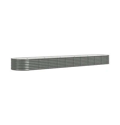 Garden Raised Bed Powder-coated Steel 173.2"x31.5"x14.2" Gray