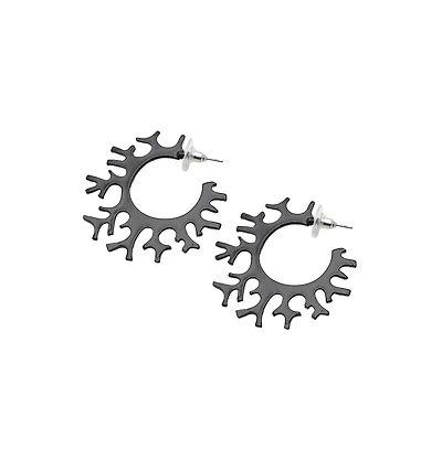 Sohi Women's Green Branch Hoop Earrings