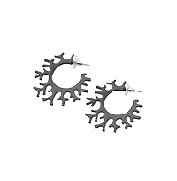 Sohi Women's Green Branch Hoop Earrings
