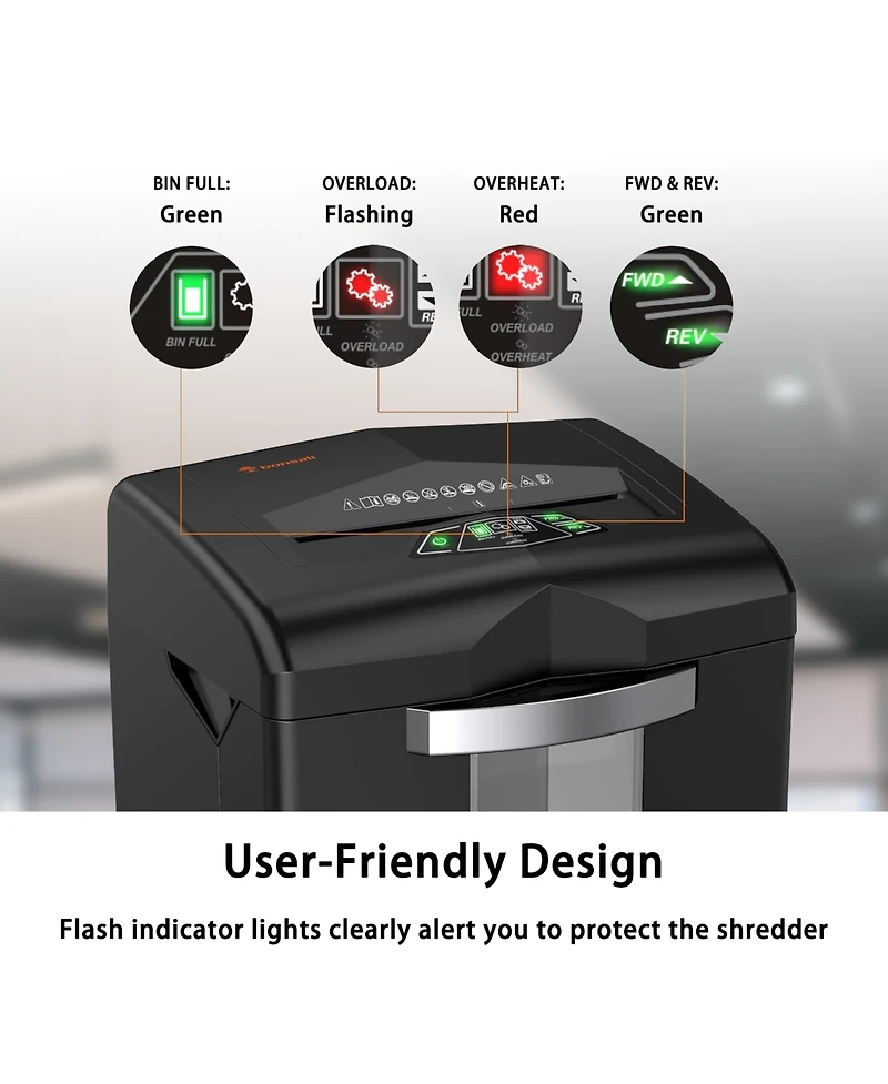 Bonsaii Heavy Duty Paper Shredder, 20 Sheet 40 Mins Large Office Crosscut Shredder for Commercial Use, Anti-Jam System & P-4 High Security Supports Cd