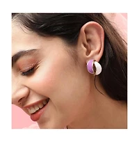 Sohi Women's Silver Wrap Stud Earrings