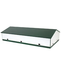 1/64 White & Green 60ft x 120ft Wooden Implement Shed w/ Side Doors Sta-219