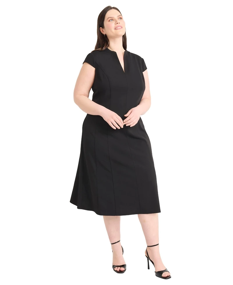 Maggy London Plus Short-Sleeve A-Line Dress