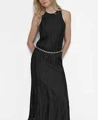 Dkny Women's Chain-Belt Sleeveless Midi Dress