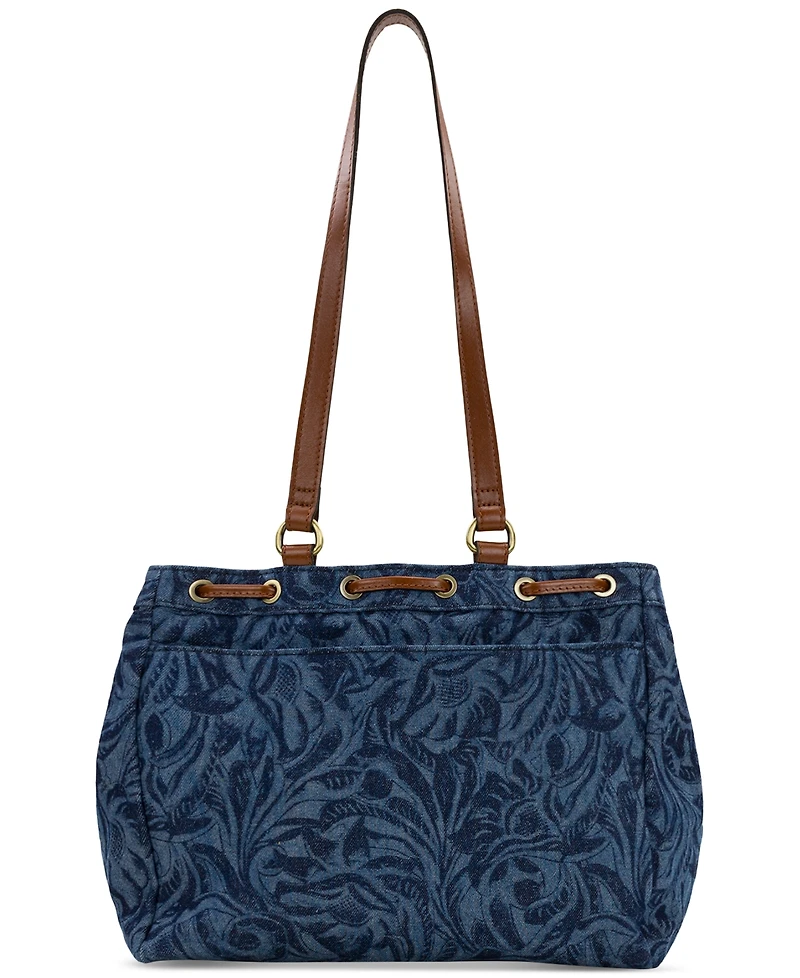 Patricia Nash Mouliana Small Denim Drawstring Satchel