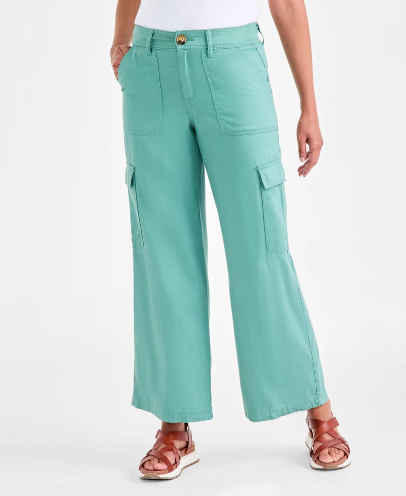 Style & Co Women's Mid Rise Wide-Leg Cargo Pants, Macy's Exclusive