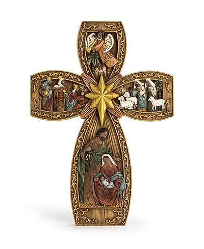 Napco 12.25" African American Ornate Cross with Holy Family