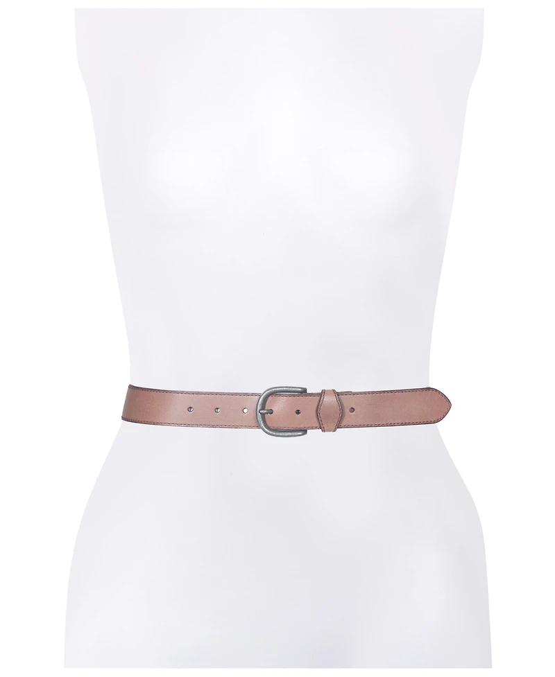 Frye Women's Stitched Edge Shaped Keeper Belt