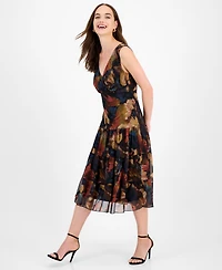Connected Women's Sleeveless Tiered Midi Dress