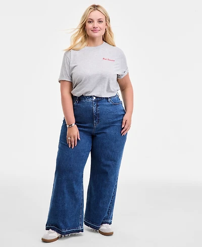 On 34th Trendy Plus High-Rise Wide-Leg Jeans, Macy's Exclusive