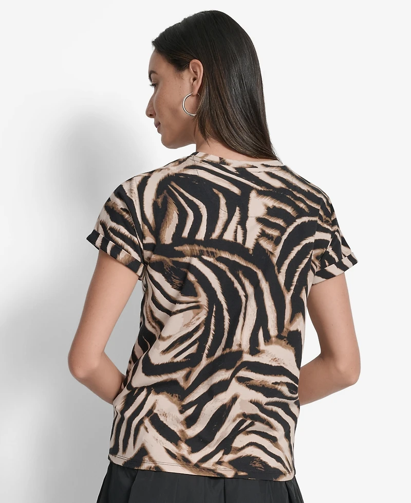 Dkny Women's Printed Logo Crewneck T-Shirt