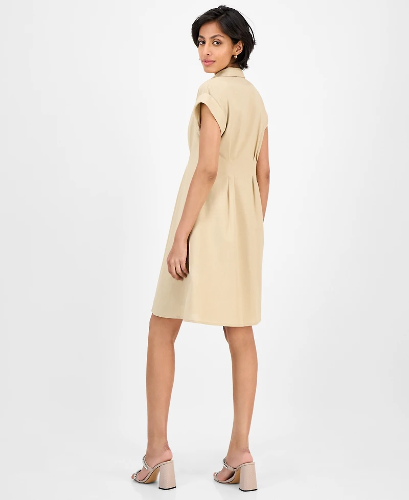 julia jordan Women's Pintuck-Waist Shirtdress