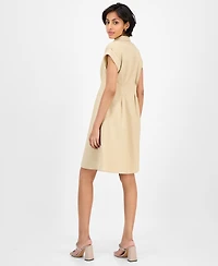 julia jordan Women's Pintuck-Waist Shirtdress
