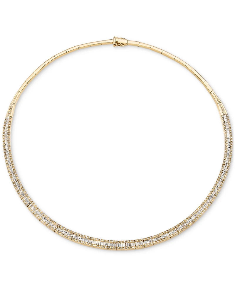 Effy Diamond Round & Baguette 17" Collar Necklace (4 ct. t.w.) 14k Gold (also available White Gold)