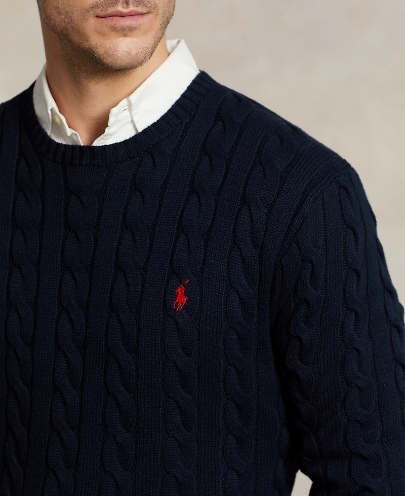 Polo Ralph Lauren Men's Big & Tall Cable-Knit Cotton Sweater