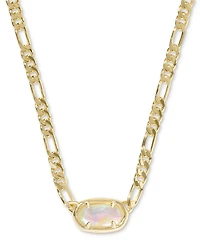 Kendra Scott Gold-Tone Elisa Figaro Chain Short Pendant Necklace, 16" + 3" extender