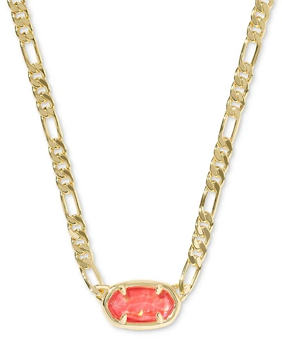 Kendra Scott Gold-Tone Elisa Figaro Chain Short Pendant Necklace, 16" + 3" extender